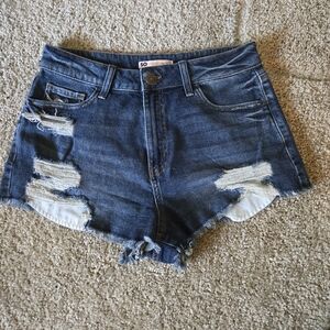 SO Distressed Dark Blue Denim Cutoff Shorts